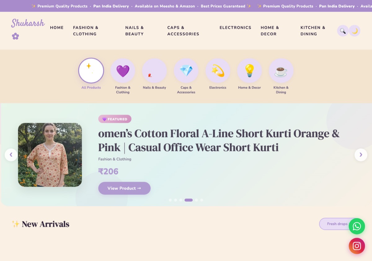 Shukarsh Enterprises — website preview